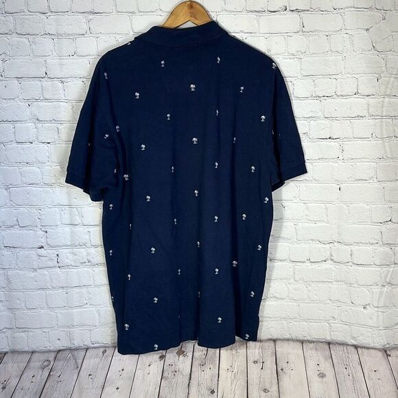 Nautica Mens Embroidered Palm Tree All over Print Blue Polo Short Sleeve M Mediu - Picture 4 of 8